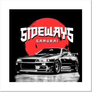 Drift JDM Car Sideways Samurai Drift Legend Posters and Art